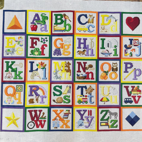 Susan Roberts Alphabet block sampler needlepoint canvas MH5307 - NextStage Vintage