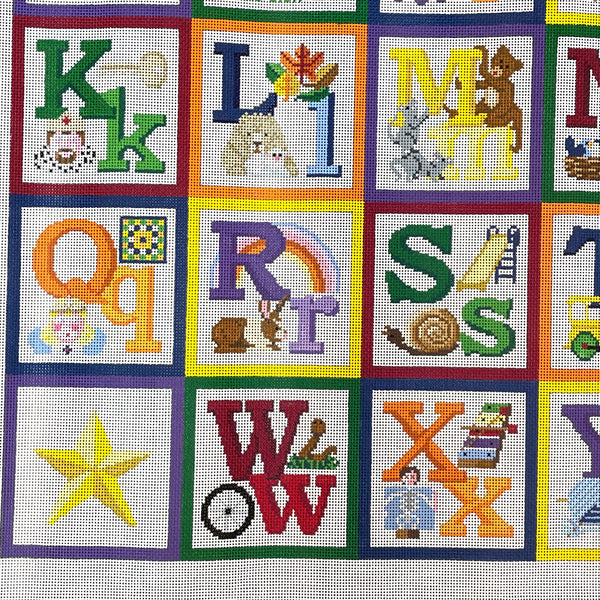 Susan Roberts Alphabet block sampler needlepoint canvas MH5307 - NextStage Vintage