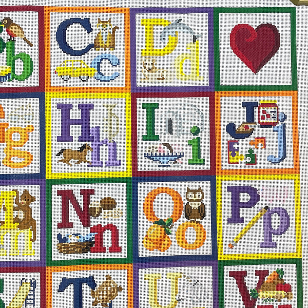 Susan Roberts Alphabet block sampler needlepoint canvas MH5307 - NextStage Vintage