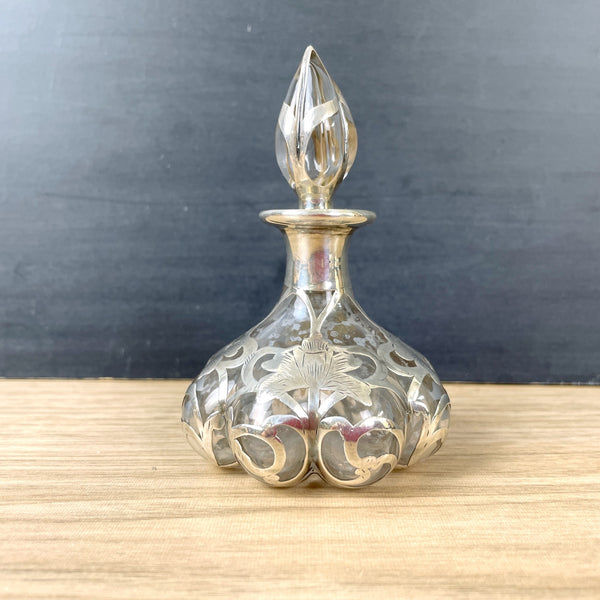Alvin fine sterling overlay perfume bottle - antique c1893 - NextStage Vintage
