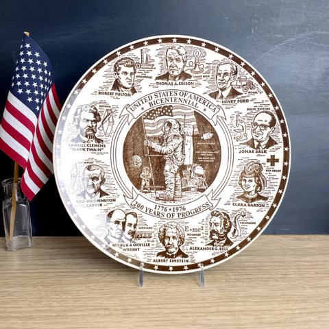 American Inventors bicentennial souvenir plate - 1970s vintage