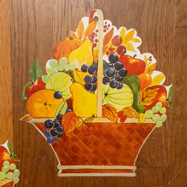 Vintage 1976 Amscan Fruit Basket Die Cut Cardboard Decoration Denmark Lot of 2 - NextStage Vintage