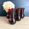 Vintage Mid-century Anchor Hocking Royal Ruby Red Vases – Set of 4 - NextStage Vintage