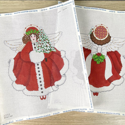 Melissa Shirley Designs Snowy Red Angel tree topper needlepoint canvas #2052 - NextStage Vintage
