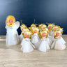 Treetop angel and 15 angel ornaments - plastic heads - 1960s vintage - NextStage Vintage