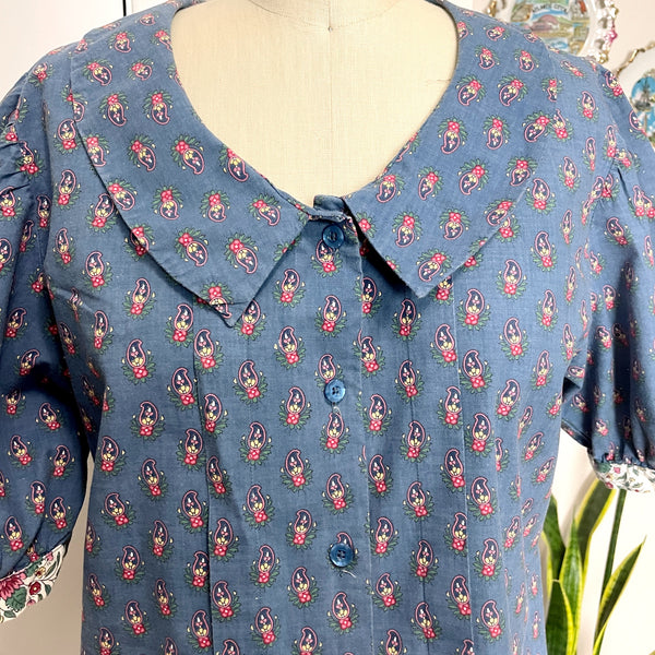 1980s vintage Anne Marie Provencal printed short sleeve blouse - NextStage Vintage
