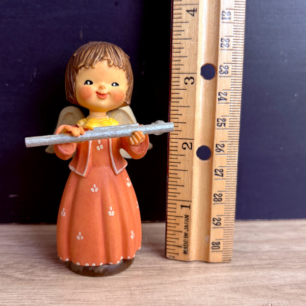 Anri Toriart musical angel with a flute - 3.25" tall - vintage collectible