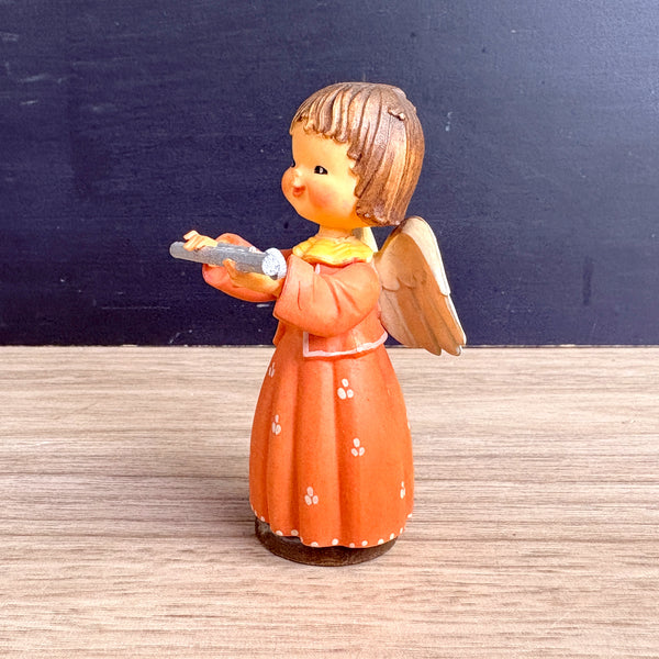 Anri Toriart musical angel with a flute - 3.25" tall - vintage collectible