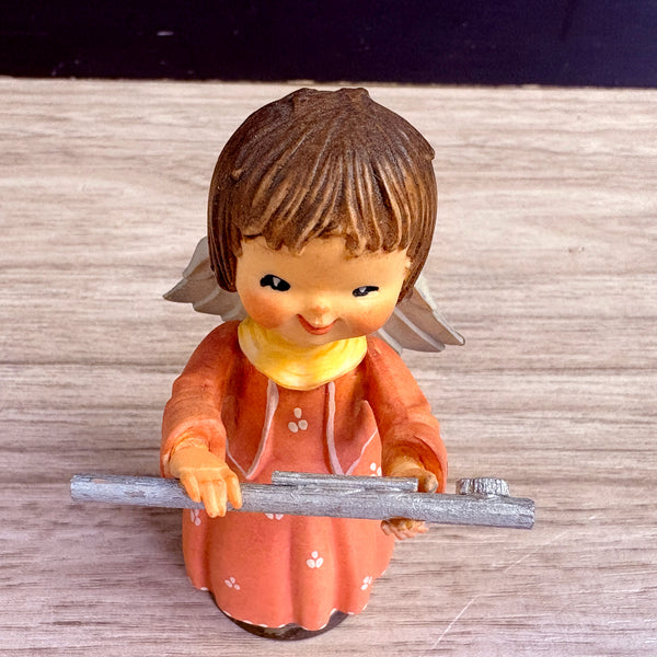 Anri Toriart musical angel with a flute - 3.25" tall - vintage collectible