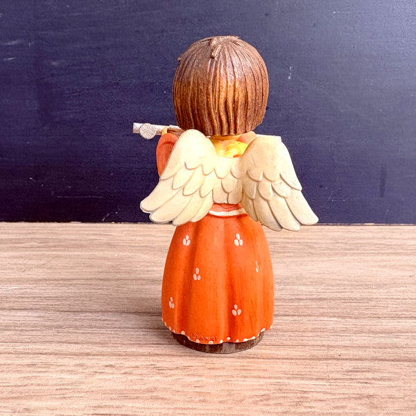 Anri Toriart musical angel with a flute - 3.25" tall - vintage collectible