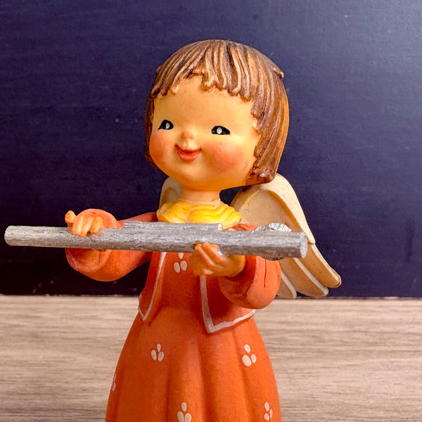 Anri Toriart musical angel with a flute - 3.25" tall - vintage collectible