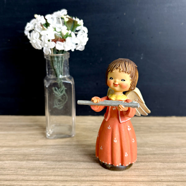 Anri Toriart musical angel with a flute - 3.25" tall - vintage collectible