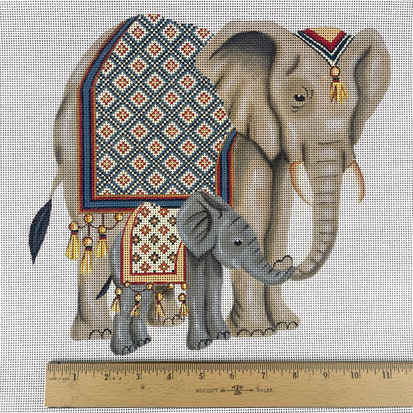 CanvasWorks Traditions elephants needlepoint canvas #AP7 - NextStage Vintage