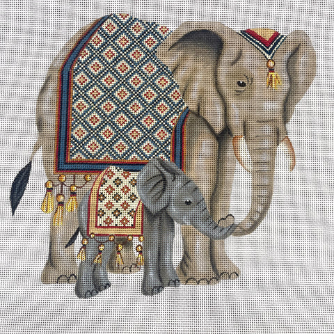 CanvasWorks Traditions elephants needlepoint canvas #AP7 - NextStage Vintage