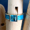 Gold Vermeil Ring with Aqua Blue Square Stone and Ginbari Accents – Size 7 - NextStage Vintage