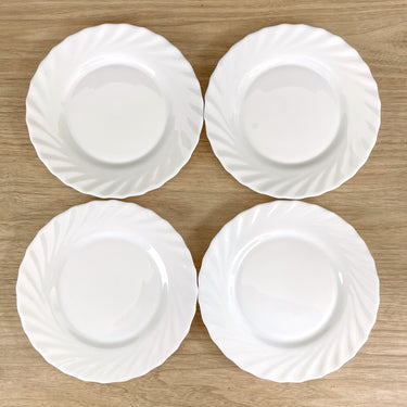Arcopal Trianon White salad plates - set of 4 - vintage dishes - NextStage Vintage