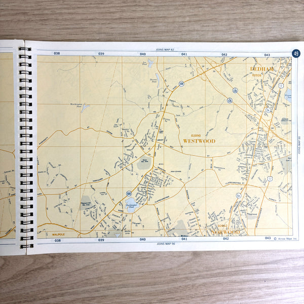 Arrow Street Map Atlas Metropolitan Boston - 1973 map book