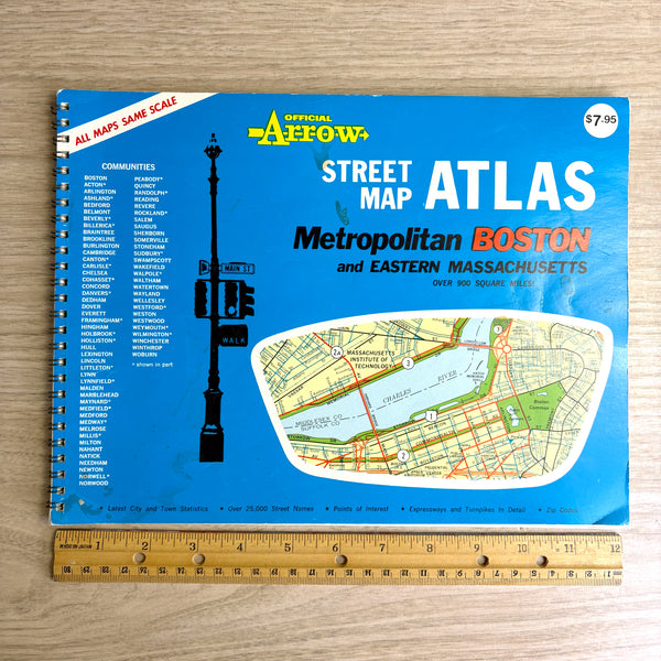 Arrow Street Map Atlas Metropolitan Boston - 1973 map book