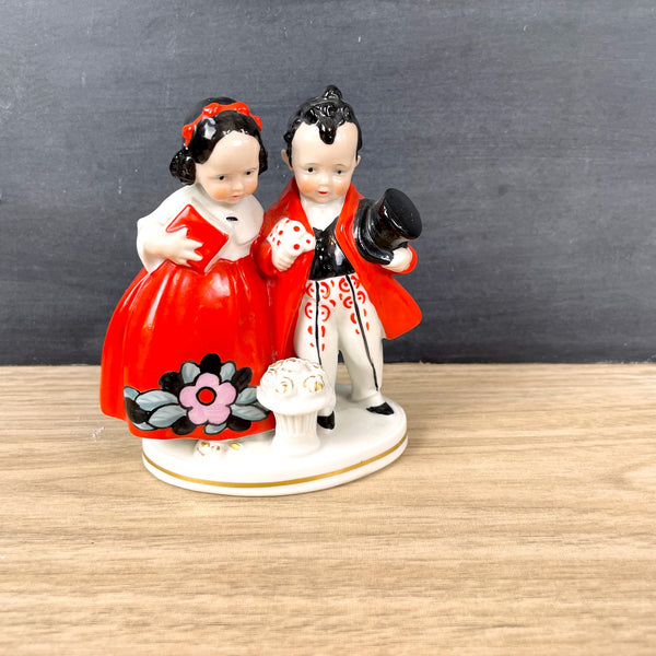 Katzhutte art deco girl and boy figurine - 1930s vintage - NextStage Vintage