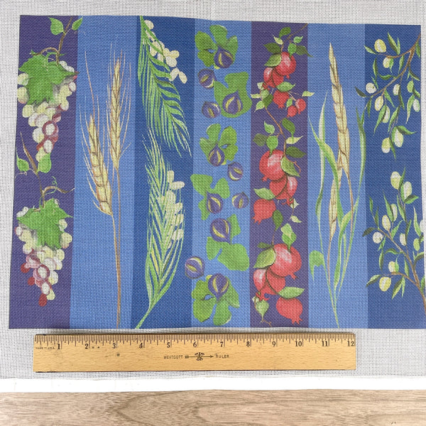 Needlepoint canvas - Mediterranean fruits and grains montage - NextStage Vintage