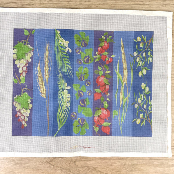 Needlepoint canvas - Mediterranean fruits and grains montage - NextStage Vintage