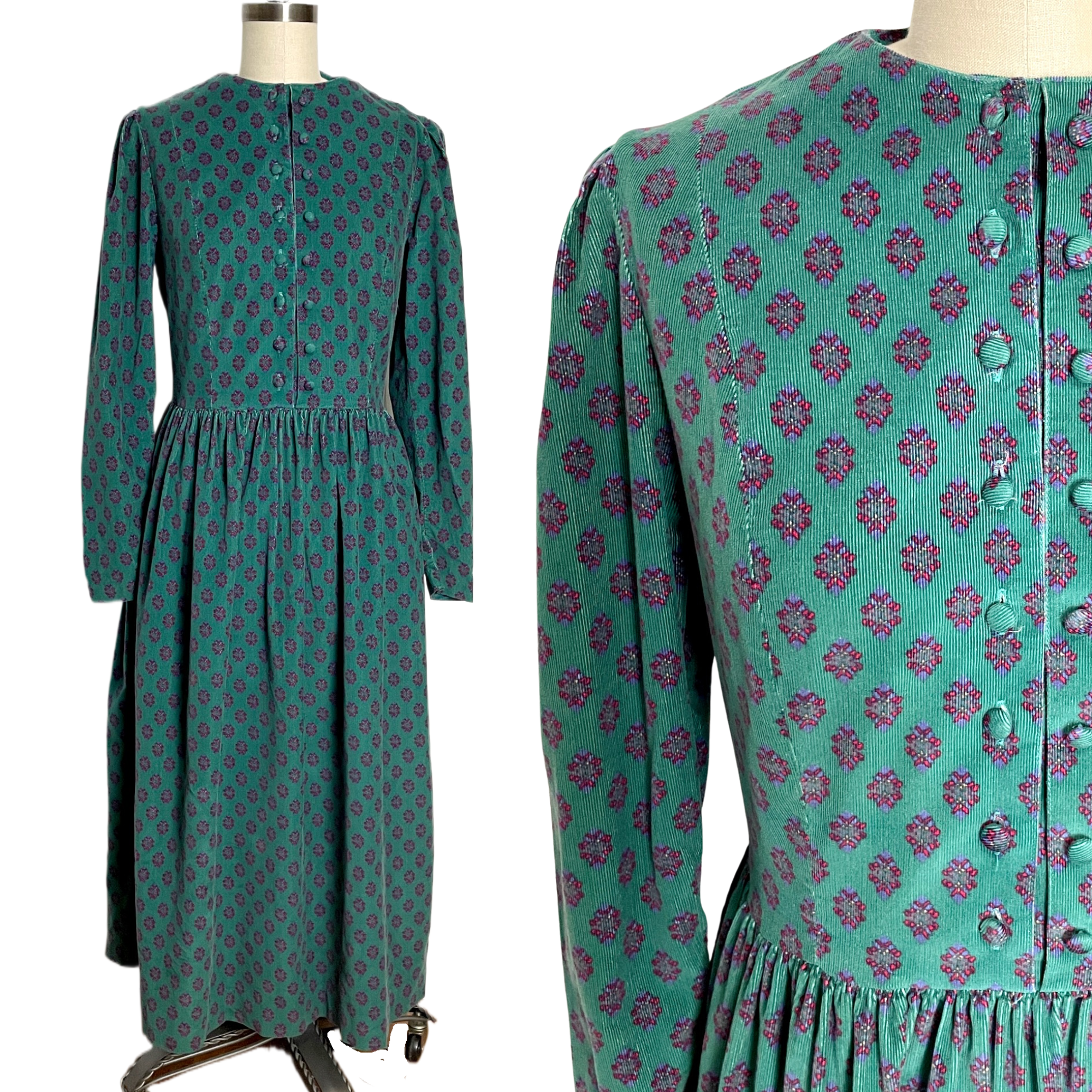 Laura Ashley corduroy dress 1980s vintage