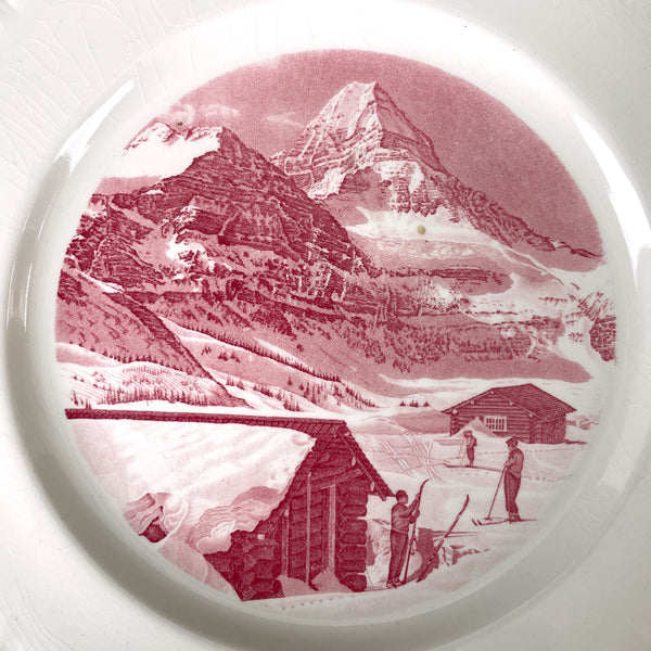 Wedgwood Mount Assiniboine skiing decorative plate - NextStage Vintage