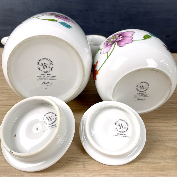 Royal Worcester Astley coffee pot and sugar bowl - vintage china - NextStage Vintage