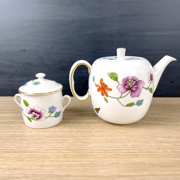 Royal Worcester Astley teapot and honey pot -  vintage fine china - NextStage Vintage