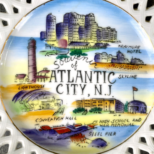 Atlantic City souvenir state plate - 1950s road trip souvenir - NextStage Vintage