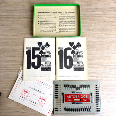 AutoBridge game and Charles Goren books - 1950s vintage bridge lot - NextStage Vintage