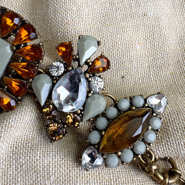 Autumn colors rhinestone link statement bracelet - NextStage Vintage