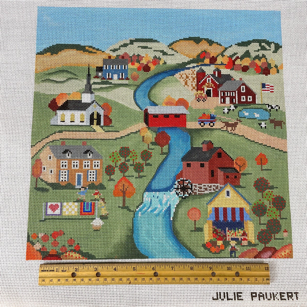 Julie Paukert Autumn in New England needlepoint canvas - #JP306 - NextStage Vintage
