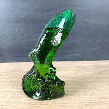 Avon green trout decanter with Avon  aftershave - 1970s vintage - NextStage Vintage