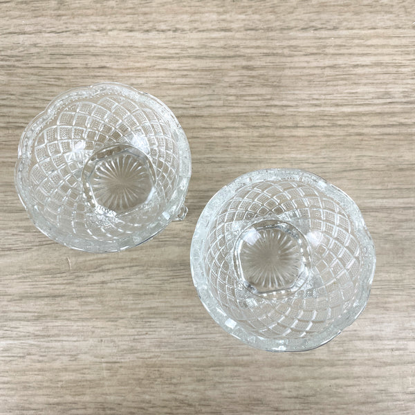 Avon Fostoria pressed glass salt cellars - a pair - 1960s vintage