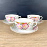 Noritake Azalea 3 cup and saucer sets - 19322 - vintage handpainted china - NextStage Vintage