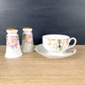 Noritake Azalea salt and pepper and cup and saucer - 19322 - vintage handpainted china - NextStage Vintage
