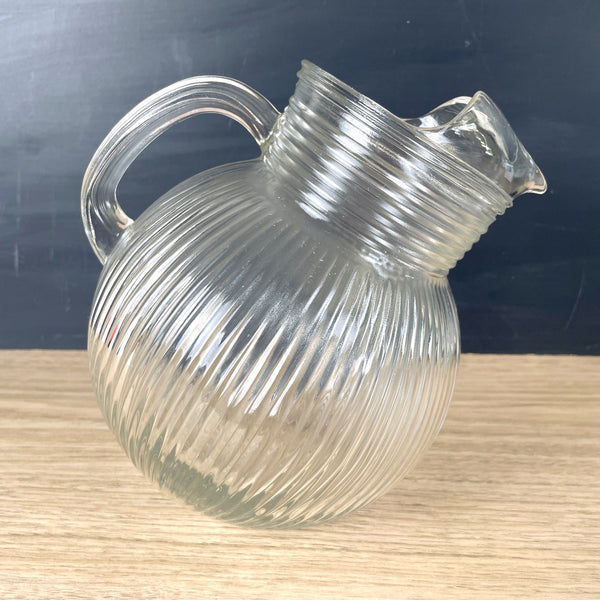 Hazel Atlas fine rib ball pitcher - 1930s vintage - NextStage Vintage