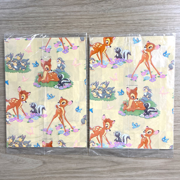 Disney Babies Bambi wrapping paper - 3 pks - 2 designs - vintage gift wrap - NextStage Vintage