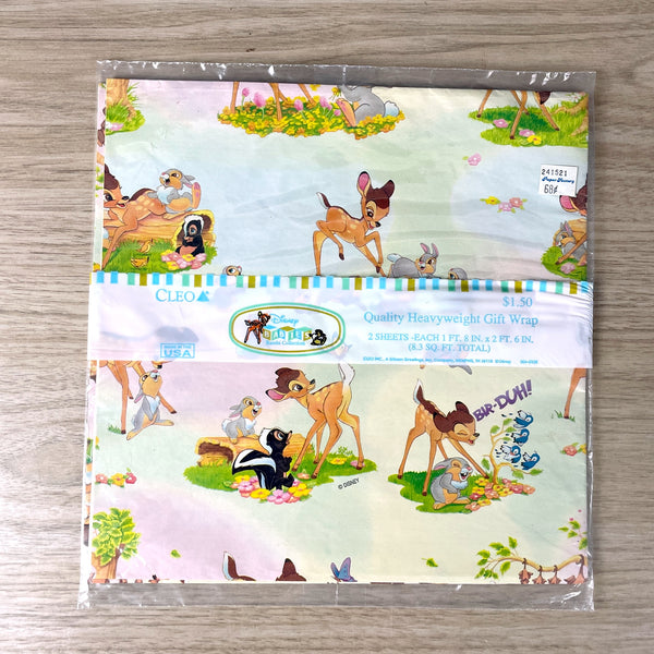 Disney Babies Bambi wrapping paper - 3 pks - 2 designs - vintage gift wrap - NextStage Vintage