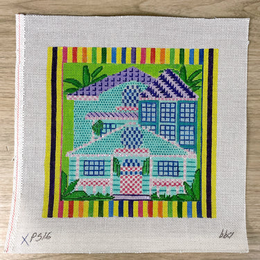 Barbara Bergsten Beach House needlepoint canvas #PS16 - NextStage Vintage