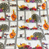 Vintage MCM barkcloth fabric - kitchen print - gray, cream orange, purple - 2+ yards - NextStage Vintage