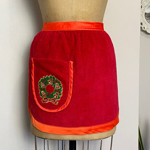 Christmas terry half apron by Bath & Dreyfuss - 2k vintage