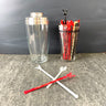 Bartender's cocktail essentials - cocktail shaker, mixing glass, swizzle sticks - 1970s vintage - NextStage Vintage