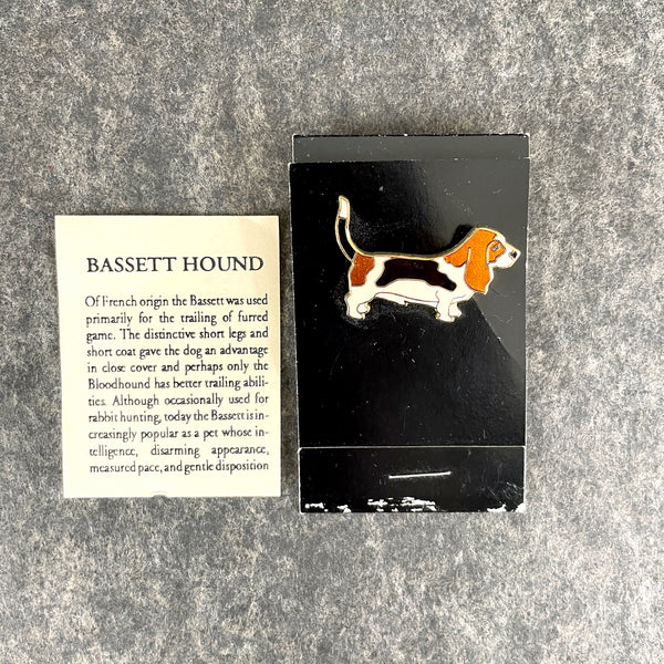 Wm. Spear Design champleve basset hound pin - NextStage Vintage