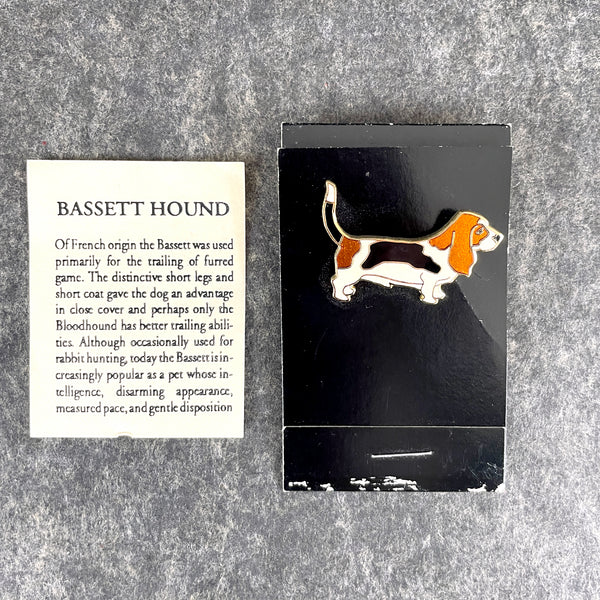 Wm. Spear Design champleve basset hound pin - NextStage Vintage