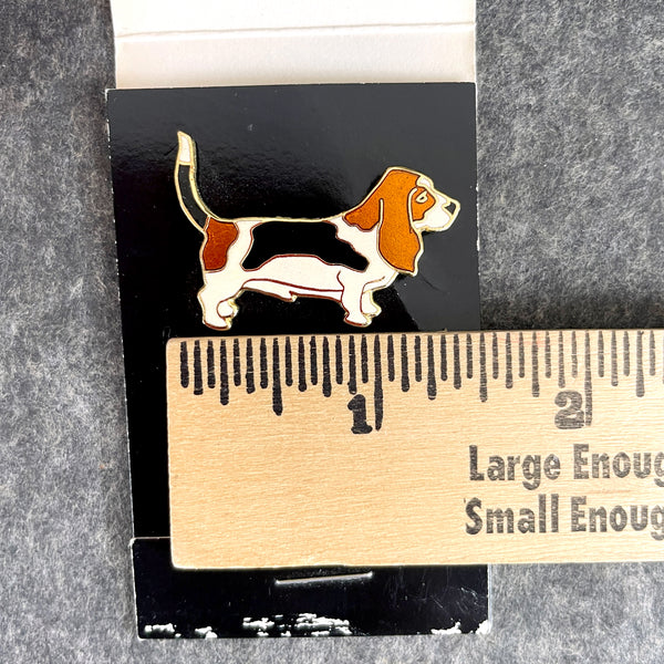 Wm. Spear Design champleve basset hound pin - NextStage Vintage