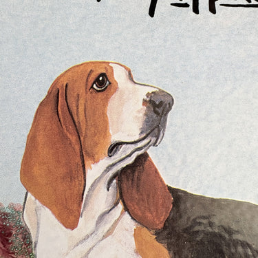 Zeppa Studios Basset Hound Painted Terracotta Tile Sign Friends Welcome 8.5"