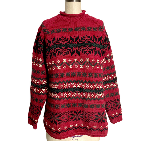 Eddie Bauer nordic knit pullover sweater - size M - NextStage Vintage