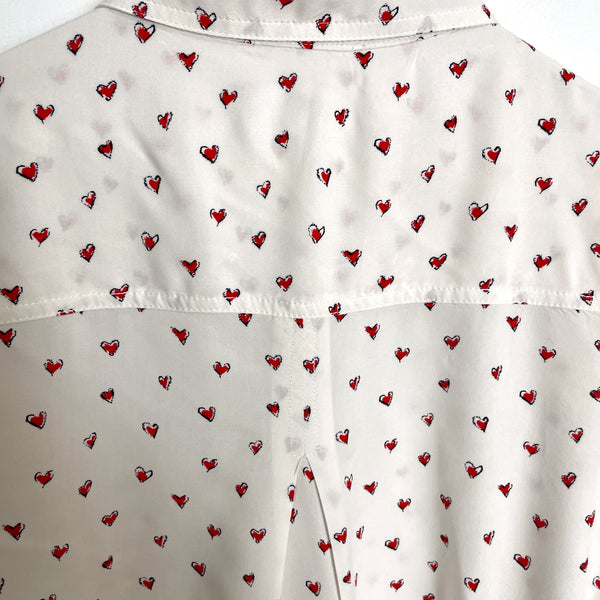 beachlunchlounge heart pattern button down shirt - NextStage Vintage